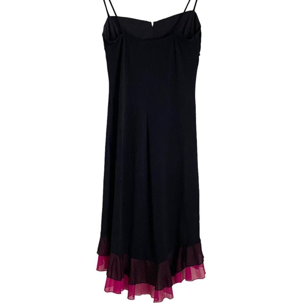 Vintage Y2K Ruby Rox Whimsigoth Asymmetrical Ruffle Dress Black Pink L - Picture 6 of 14